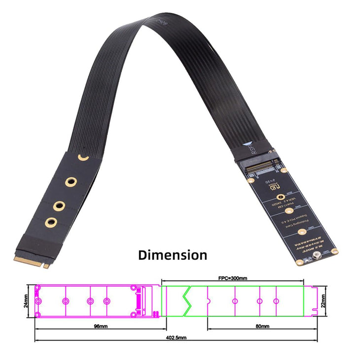 NFHK NGFF M-Key NVME Stecker auf Buchse Verlängerung PCI Express Kabel 30cm PCI-E 4.0 für Mainboard