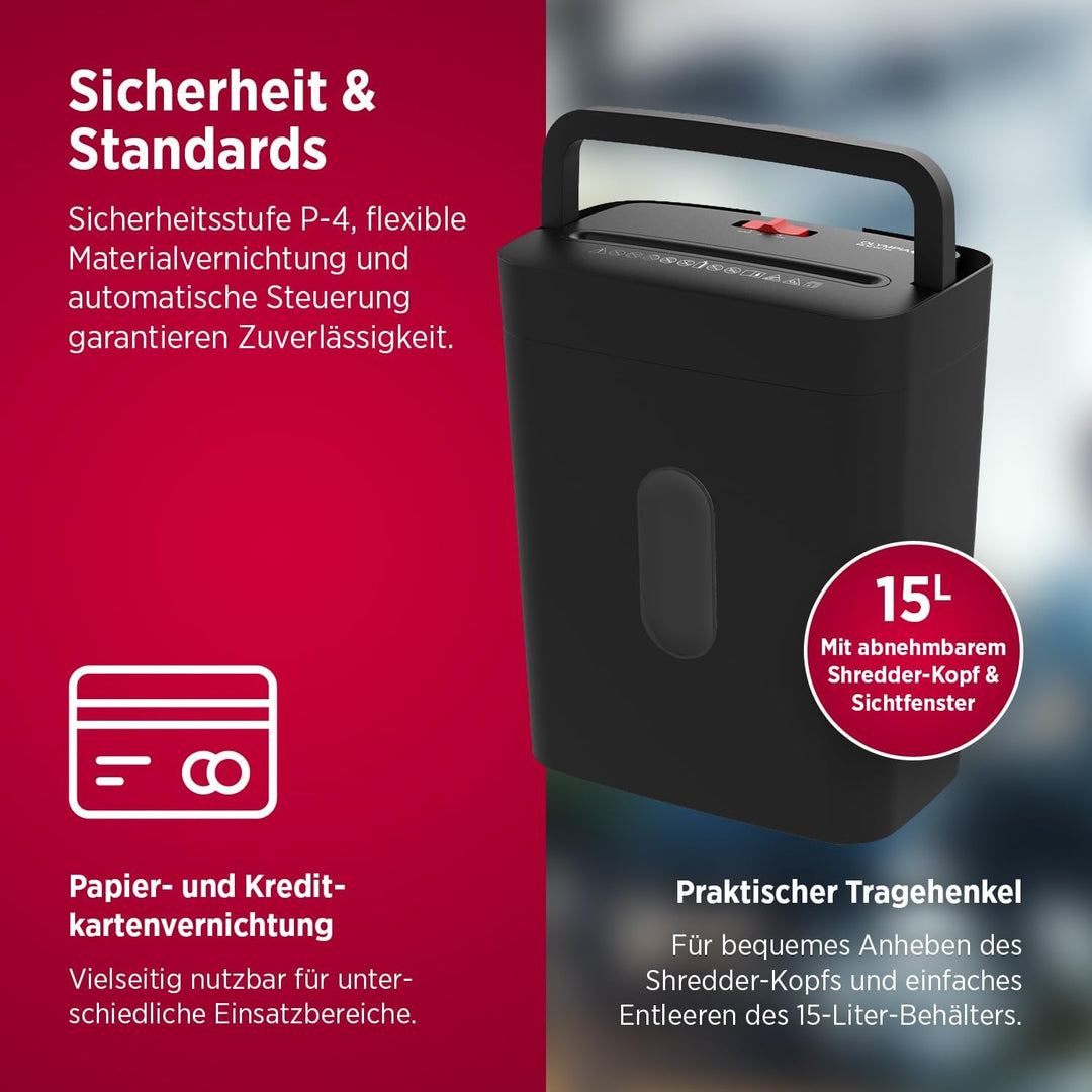 OLYMPIA PS 53 CC Pro Aktenvernichter schwarz | Papierschredder für Home Office & Büro | Schredder Ak