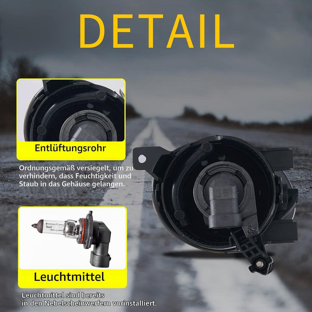 2X Nebelscheinwerfer für Volkswagen VW Beetle Tiguan Caddy 3 Eos Golf 6/Cabriolet/Plus Jetta 4 Toura