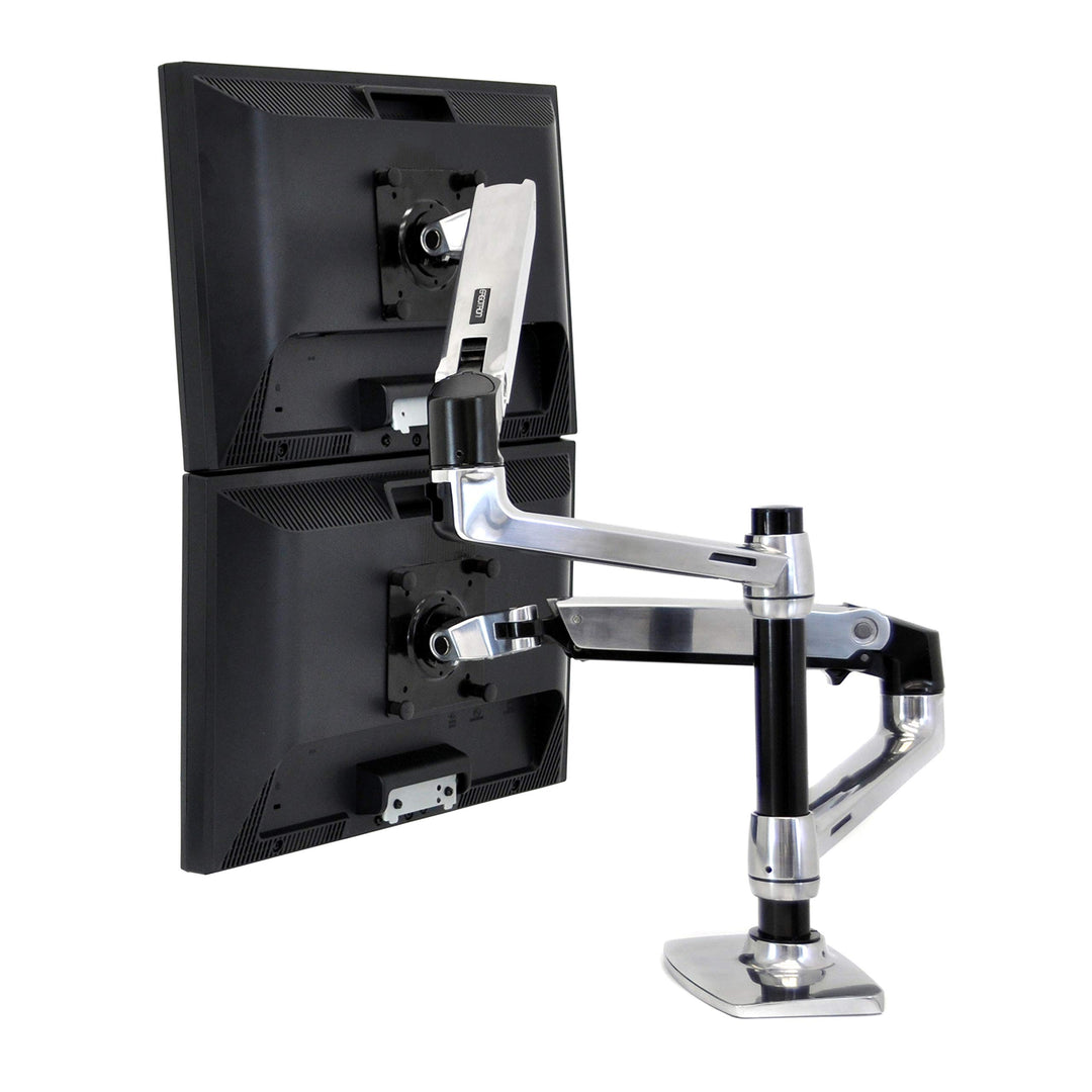 ERGOTRON 45-248-026 Dual Stacking Arm Polished 24In 18.1kg Lift33 Mis-D 10Y Wa Schwarz/Silber LX Arm