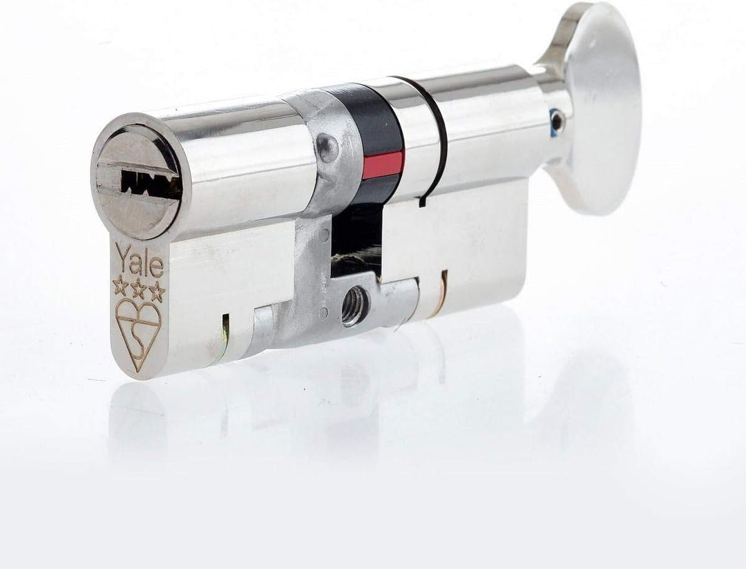 Yale B-YS3-4040NT Platinum Zylinderschloss, mit Knauf, 40/40 10, Nickel-Finish, Euro-Knaufzylinder,