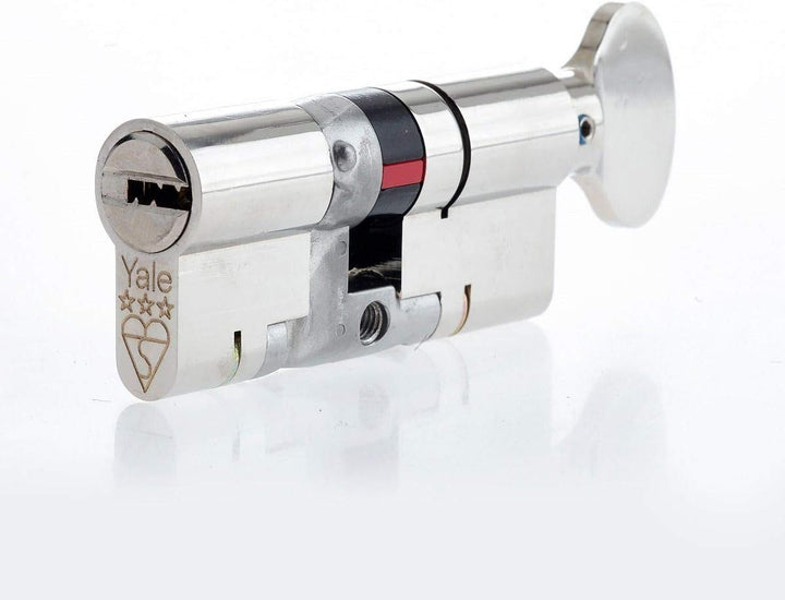 Yale B-YS3-4040NT Platinum Zylinderschloss, mit Knauf, 40/40 10, Nickel-Finish, Euro-Knaufzylinder,