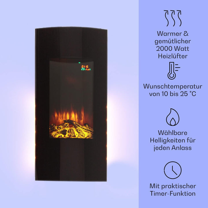 Klarstein Elektrokamin, Elektro Heizungen für Wohnzimmer & Innenräume, Elektrischer Kamin mit LED Fl