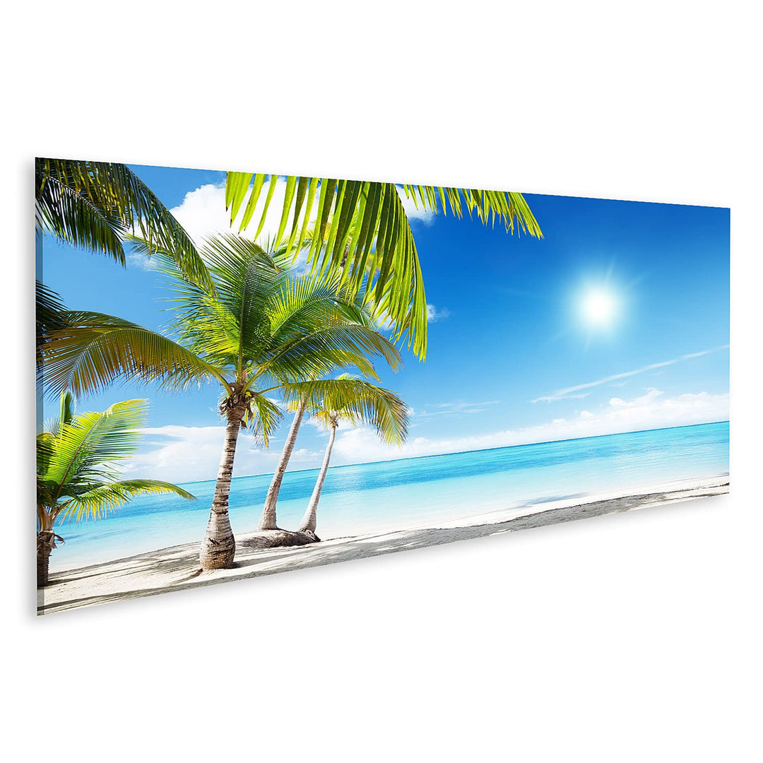 islandburner Bild auf Leinwand Karibisches Meer Strand Unter Palmen Bilder Wandbilder Poster Leinwan