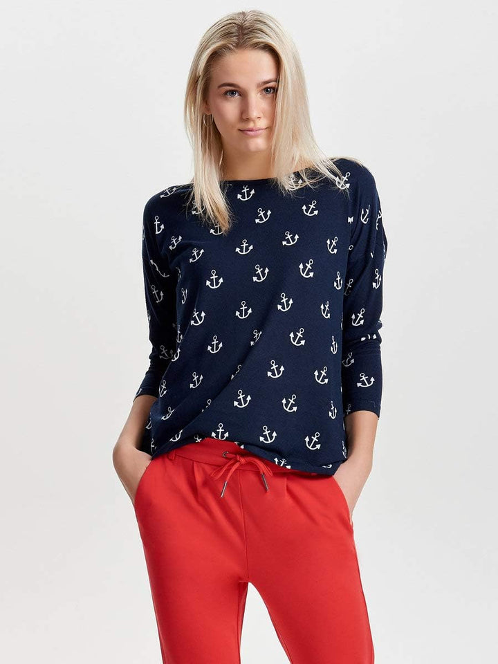 ONLY Female Top ONLELCOS Top | Top XS Deep Depths/Aop:geisha Black Zig Zag, XS Deep Depths/Aop:geish