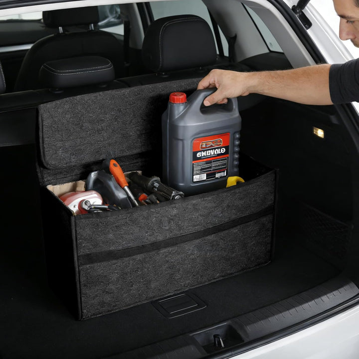 Auto Kofferraum Organizer klett,Faltbar Kofferraumtasche,Rutschfest Filz Auto Organizer Toolbag,Auto