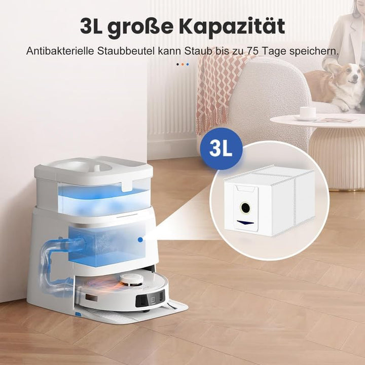 12 Stück Staubbeutel für Ecovacs Deebot T30 Omni / T30 Pro Omni Roboter, 3L Grosse Kapazität, Staubs