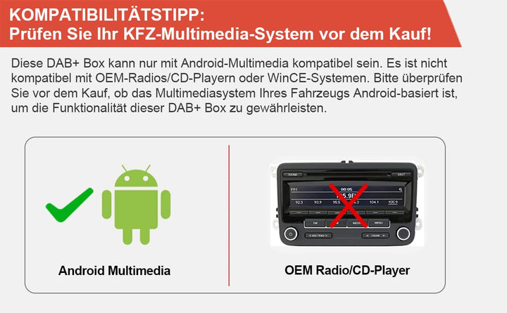 erisin Auto DAB+ Digital Radio Adapter, Digital Box Radio MCX Antenne Verstärker für Alle Android Ca