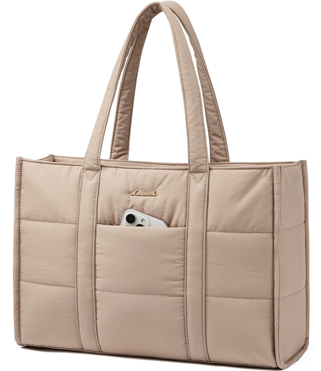 LOVEVOOK Laptop Handtasche Damen 17 Zoll, Gross Shopper Puffer Tasche Arbeitstasche Aktentasche, Tot