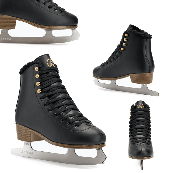 ATTABO Eiskunstlauf Schlittschuhe Kinder ISLA Rosa Grösse 31-36 EU Edelstahlkufe Ideal für Anfänger