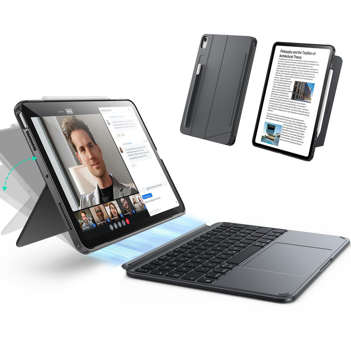 ESR Hülle mit Tastatur für iPad Air 11" (M3/M2) & 10,9" (5/4. Gen) – Magnetisch abnehmbare Keyboard,