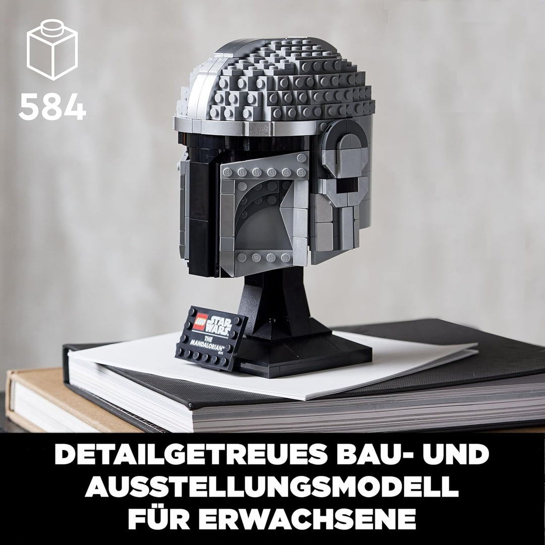 LEGO 75328 Star Wars Der Mandalorianer Helm Bausatz, Display Sammlerstück Deko-Set für Erwachsene, M