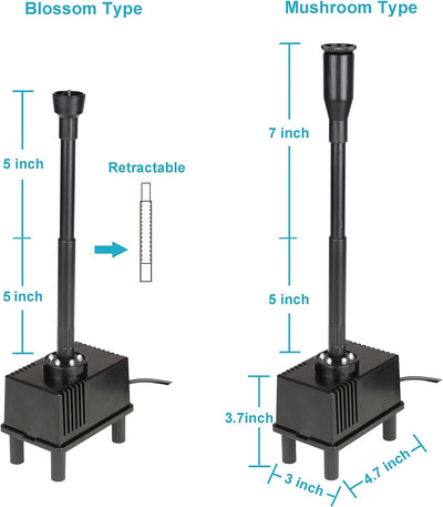 IP68 Wasserpumpe Tauchpumpe mit LED-Ring Filter Brunnen für Gartenteiche Fischteiche Brunnen Aquarie