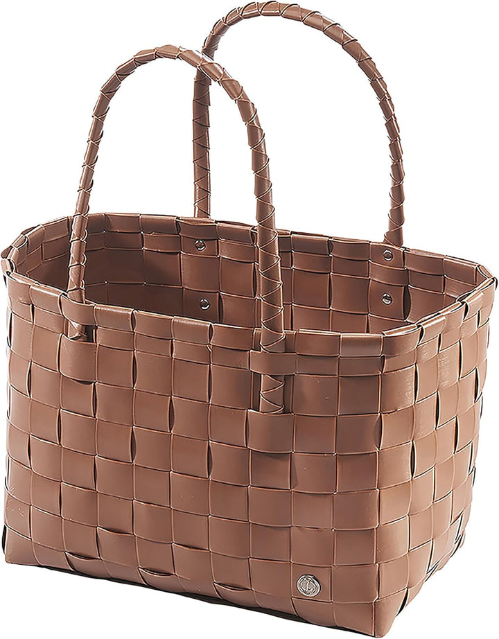 Koblo Tasche Einkaufskorb geflochten Kunststoff Shopper - Toffee XXL - braun