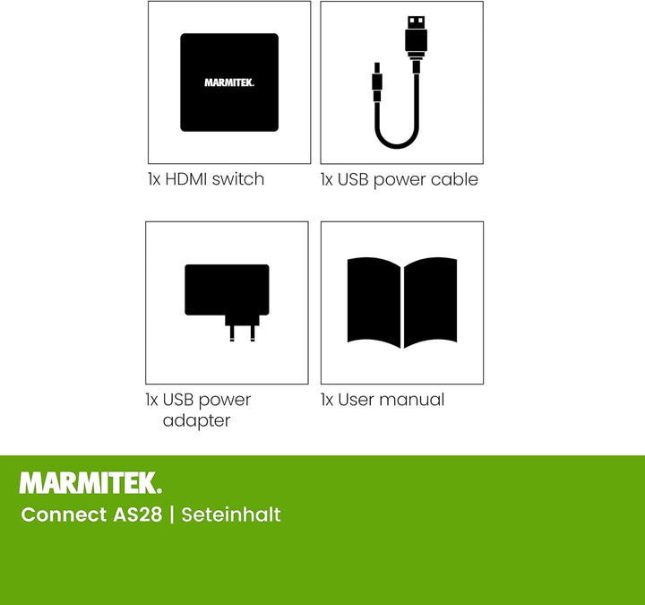HDMI 2.1 Switch - Marmitek AS28 - 8K HDMI switch - 4K 120Hz - HDR - 2 ein / 1 aus - HDMI Switch 4K 1