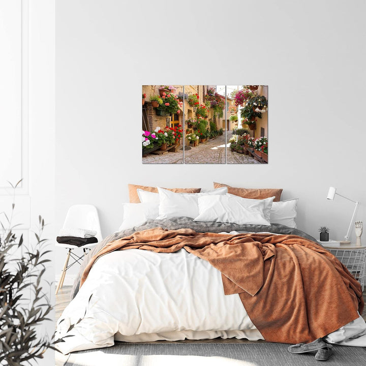 Runa Art Wandbilder Mediterran Italien Bild XXL Wohnzimmer Schlafzimmer Braun Provence Gasse 120 x 8