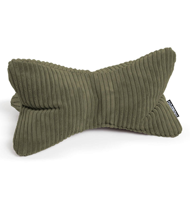 mokebo 'Der Leseknochen' Lesekissen aus weichen Cord-Stoff, ergonomisches Nackenkissen aus gemütlich