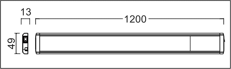 Trango - 2535 LED Unterbaulampe - 4-Stufen dimmbar - Lichtleiste 1200mm - 18 Watt 230V - In Titan -