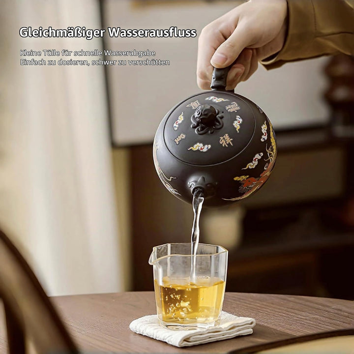 Yixing Zisha Teekanne Set 450ML, Chinesische Farbwechselnde Teekannen Ton mit Geschenkbox, Gross Kun