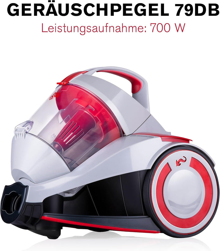 Dirt Devil Staubsauger ohne Beutel - DD2502 - 700W - HEPA 12 Filter - 9M Reichweite - mit Combibrush