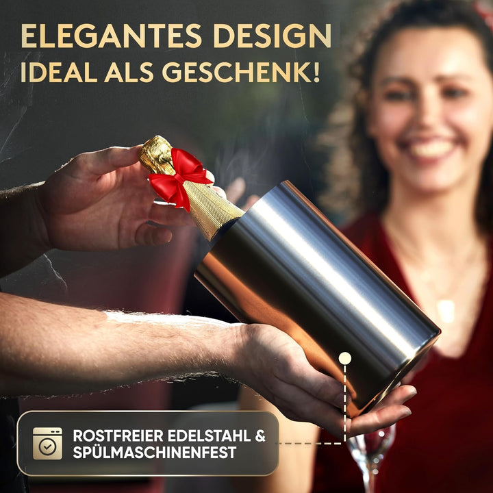 SilverRack Weinkühler Edelstahl - Champagner Kühler - Flaschenkühler als Wein-, Sektkühler und Geträ