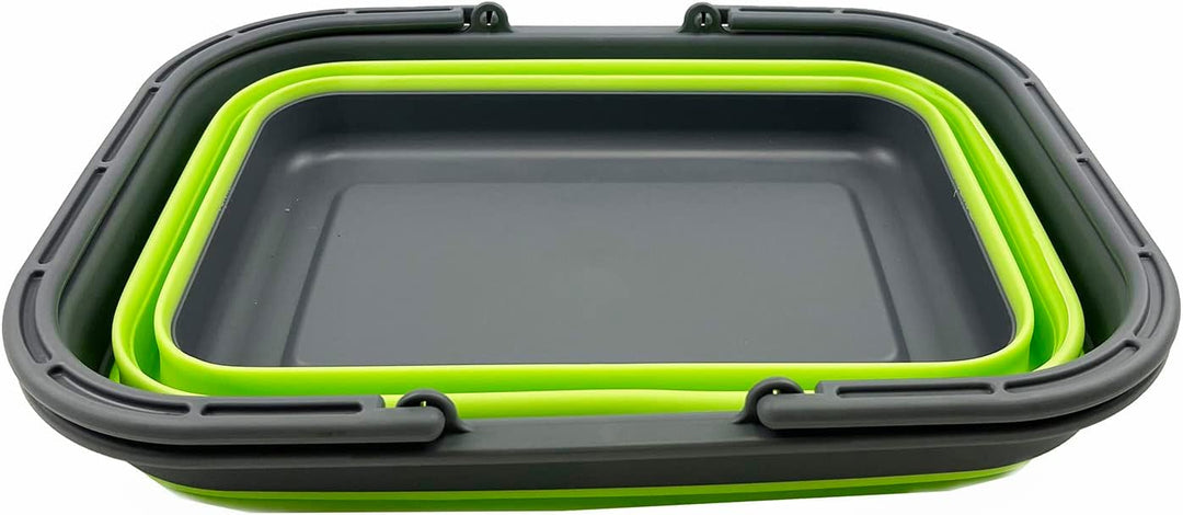 SAMMART 12L zusammenklappbare Wanne mit Griff – tragbarer Outdoor-Picknickkorb/Krater – Faltbare Ein