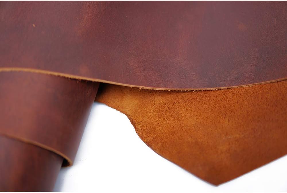 Lederzuschnitte, Rindsleder, für Basteln, Werkzeug, Nähen,Leder-Zubehör Rost Rot 12"x12", Rost Rot 1