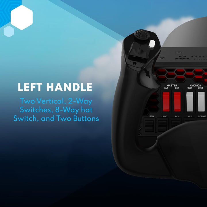 Honeycomb Alpha Flight Controls XPC | Yoke & Switch Panel in Luftfahrt-Qualität für Flug-Simulatoren