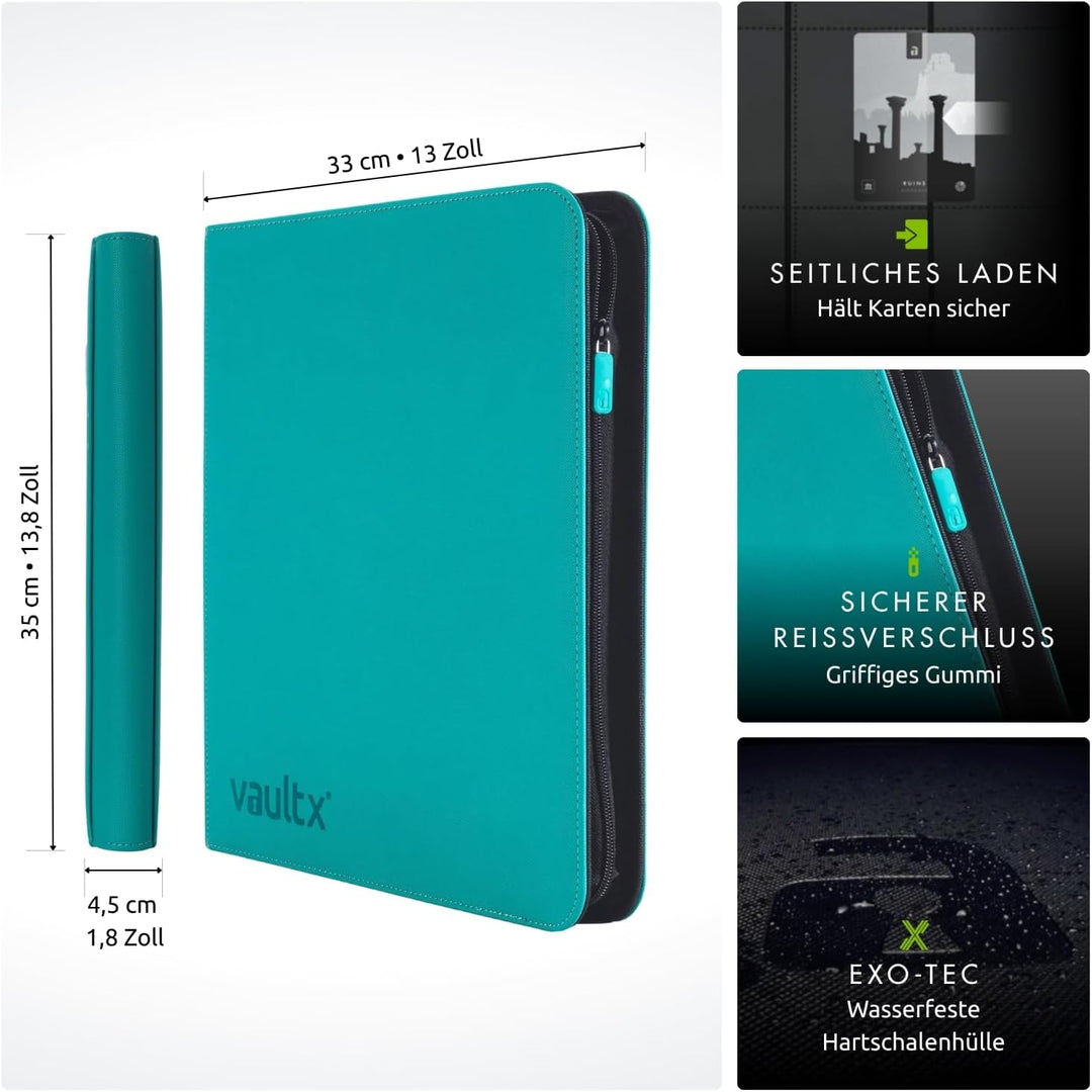Vault X Premium eXo-Tec Zip Heftmappe - 12 Fächer Sammelkarten Trading Cards Mappe - 480 Fächer mit