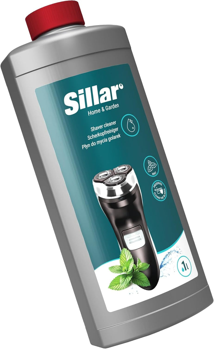 Sillar Scherkopfreiniger Nachfüllflüssigkeit 1L - Minz-Formel - Kompatibel mit Braun CCR Serie 3, 5,