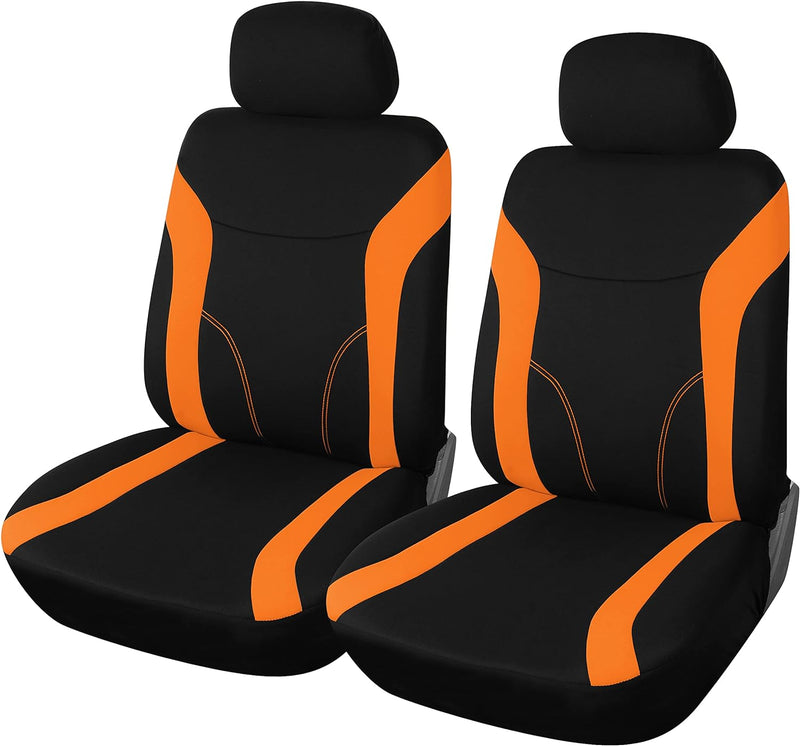 Upgrade4cars Auto-Sitzbezüge Vordersitze Orange Schwarz | Auto-Sitzschoner Set Universal für Fahrers