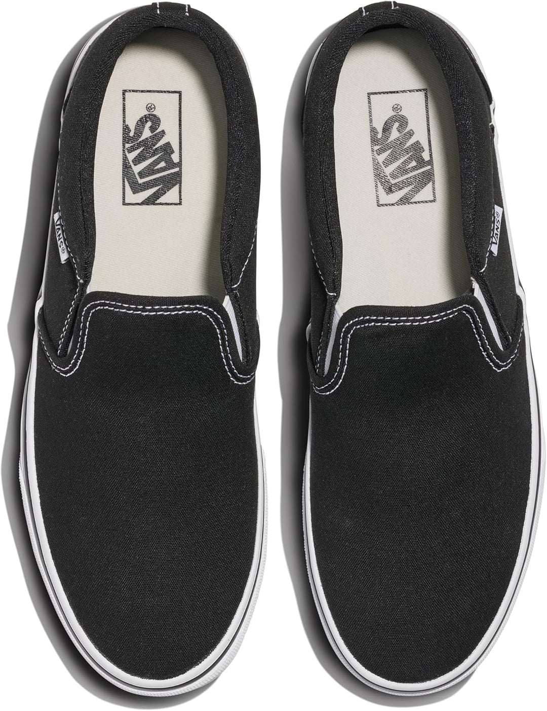 Vans Herren Asher Sneaker 38.5 EU Canvas Black White, 38.5 EU Canvas Black White