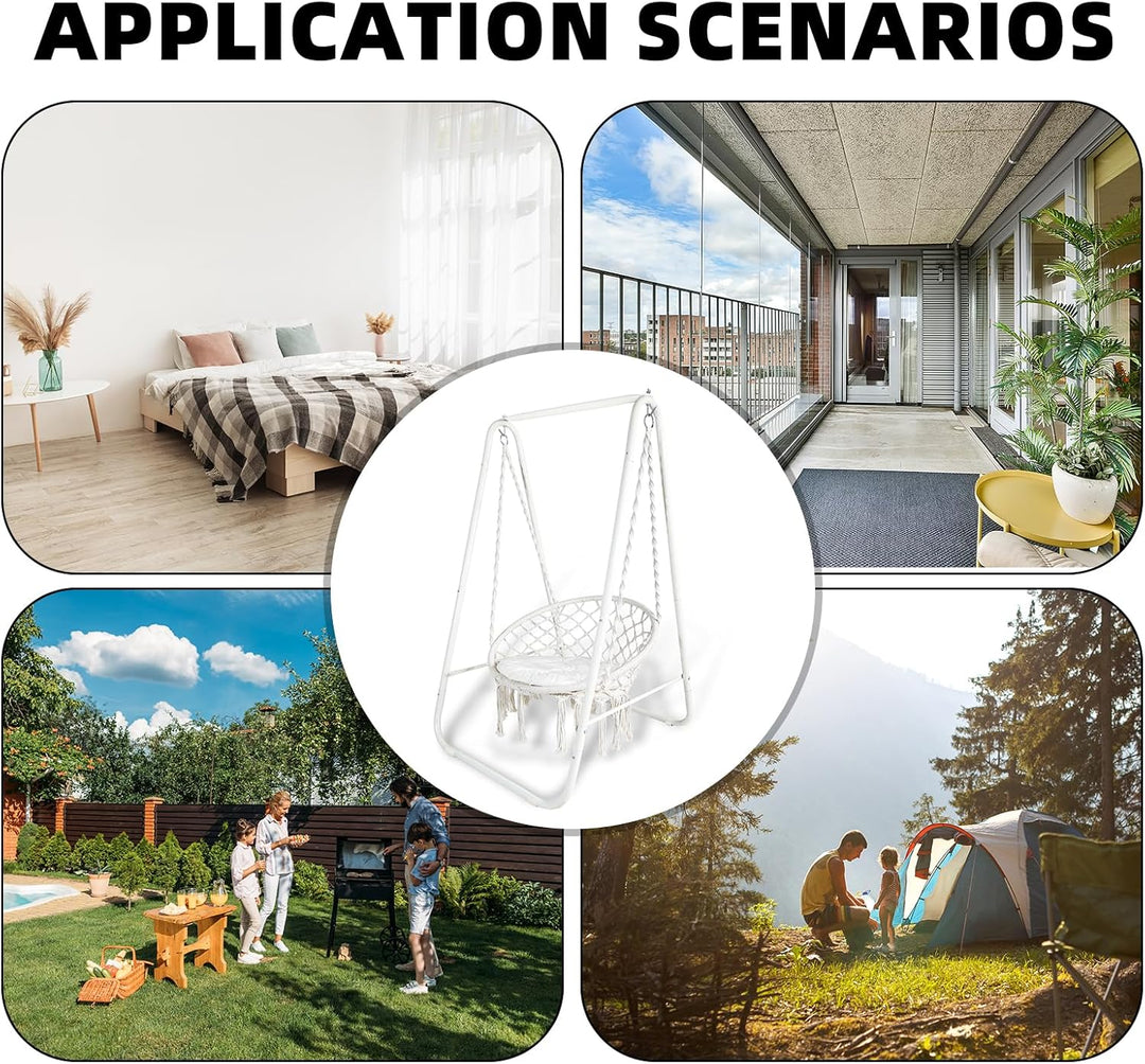 CCLIFE Hängesessel mit Gestell Kissen Hängeschaukel Hängestuhl Bis 100kg Indoor & Outdoor Garten Hän