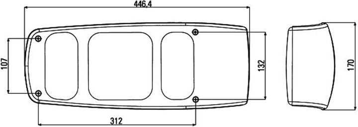 HELLA 2VA 007 502-117 Heckleuchte - Caraluna I - 12V - Einbau - links