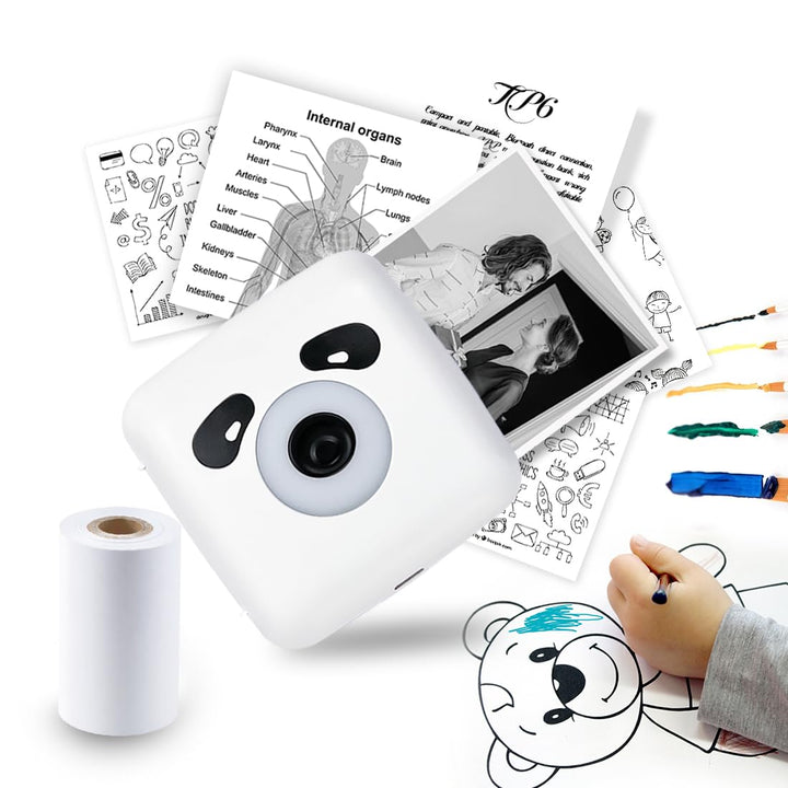 vretti 300DPI Mini Drucker, Mobiler Fotodrucker, Tragbarer Mini Fotodrucker, Wireless Fotodrucker Th