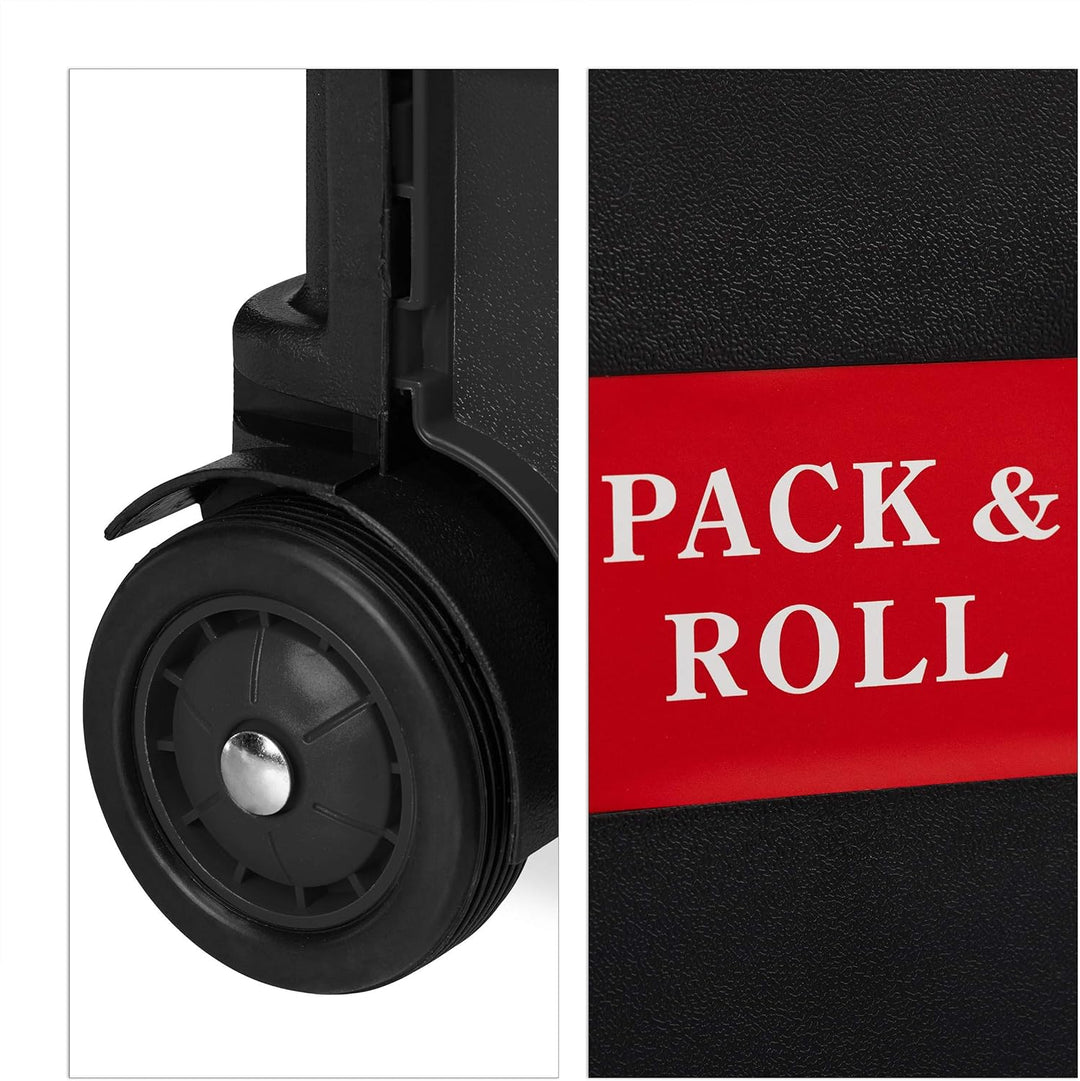 Relaxdays Einkaufstrolley klappbar, mit Teleskopgriff & Deckel, Transporttrolley, bis 35 kg, HBT 99x