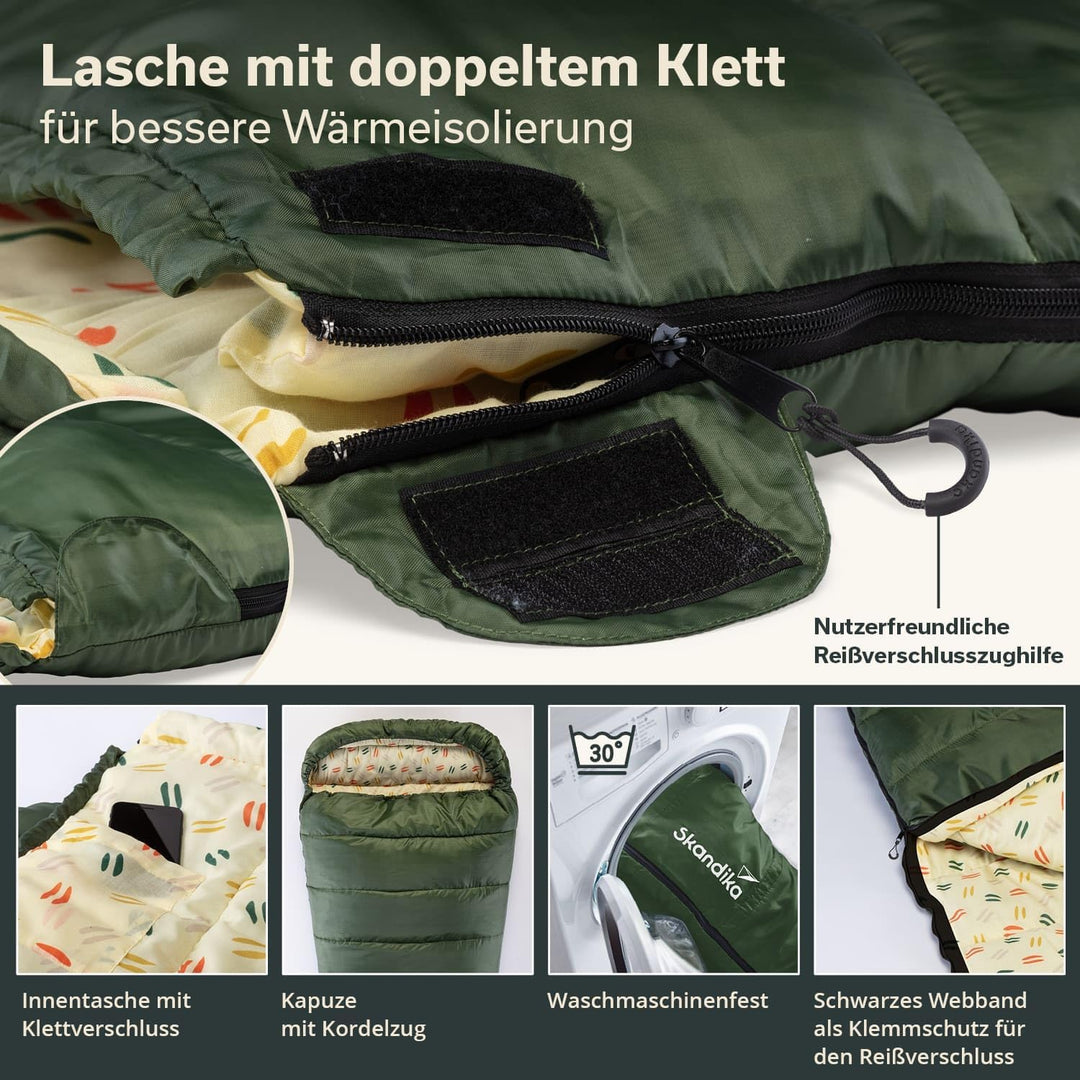 Skandika Schlafsack Vegas | XXL Mumienschlafsack mit/ohne Polycotton Innenfutter, für Erwachsene, ko