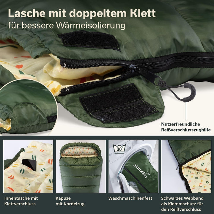 Skandika Schlafsack Vegas | XXL Mumienschlafsack mit/ohne Polycotton Innenfutter, für Erwachsene, ko