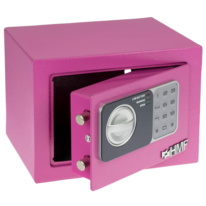 HMF 46126-15 Safe Tresor klein mit Zahlenschloss, Möbeltresor | 23 x 17 x 17 cm | Pink, Pink