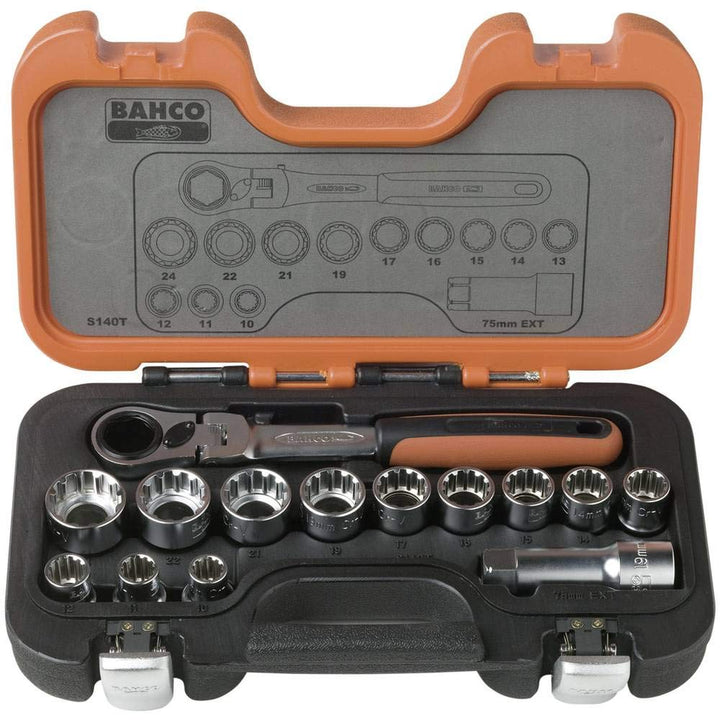 Bahco Steckschluesselsatz 14teilig S140T 1 Mehrfarbig, 1 Mehrfarbig