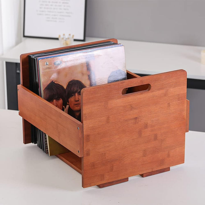 Artliving Schallplatten Aufbewahrung Vinyl LP Box - Schallplattenständer Holz - 41 x 38,5 x 31cm - S