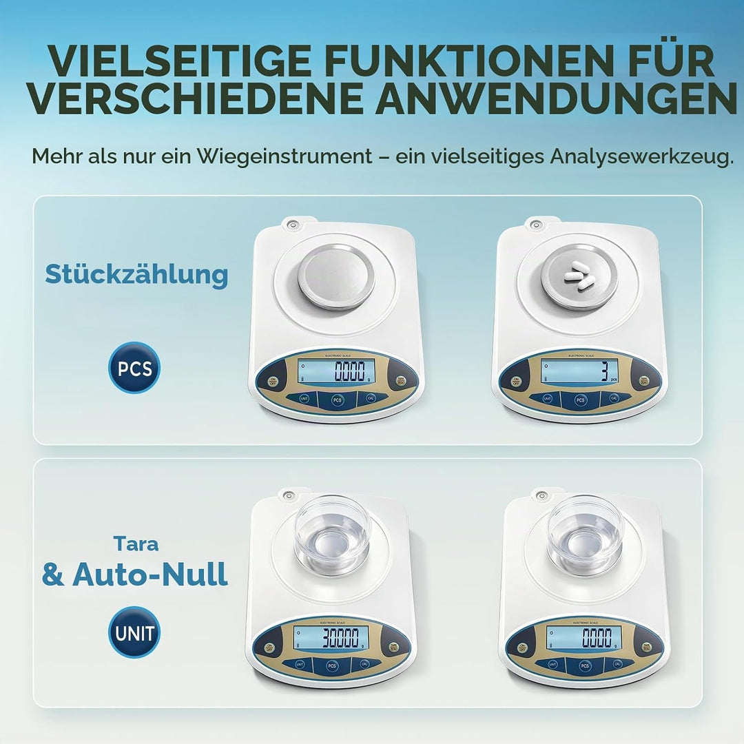 Bonvoisin 100gx0,001g Elektronische Analysenwaage Hochpräzises Laborwaage 1 mg Präzisionswaage mit W