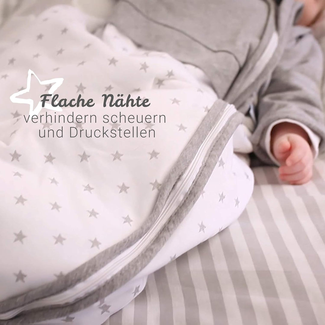 Gesslein 770110 Babyschlafsack Bubou, rote Pünktchen, schwarz-weiss gestreift, Grösse 50