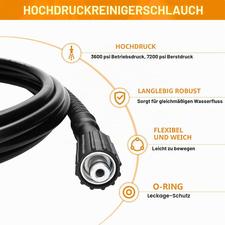 Fai Top 10M Hochdruckreinigerschlauch M22 Anschluss,Hochdruckschlauch Verlängerungsschlauch für Karc