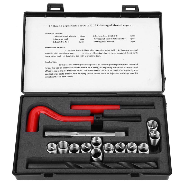 Heli Coil, Coil Master Kit, 17 Stück Gewindeeinsätze M11x1,25 Innengewinde Reparaturzubehör Sortimen