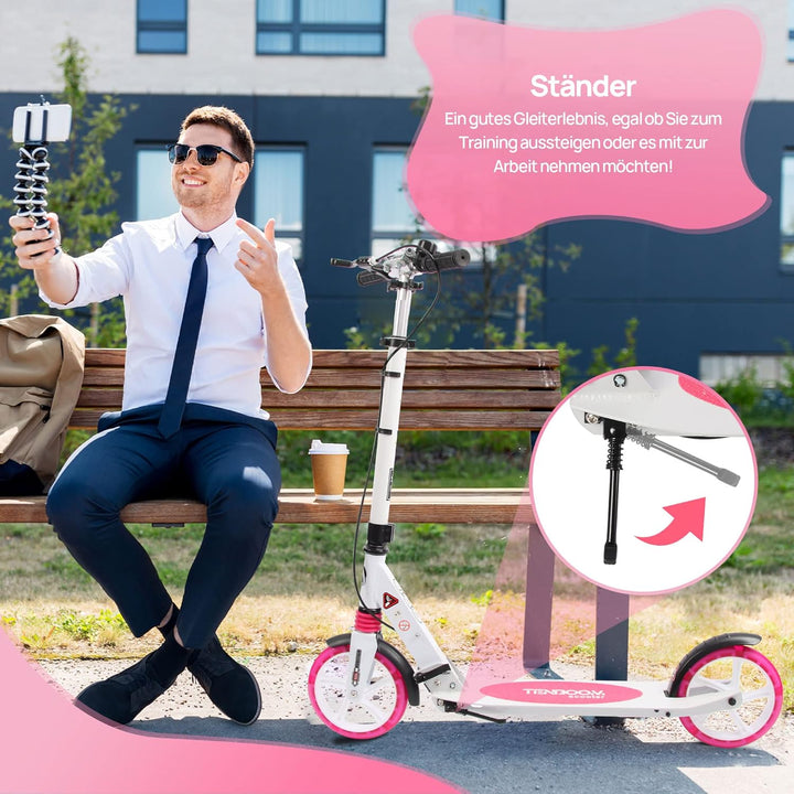 TENBOOM Roller Kinder 10 Jahre, Aluminium Tretroller klappbar Cityroller Höhenverstellbar, Roller Ki