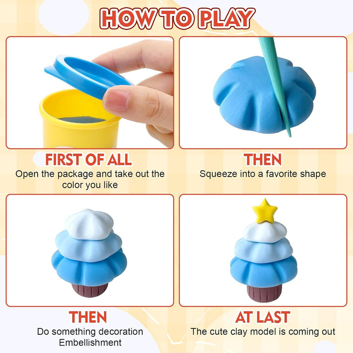 36er Pack Knete Set für Kinder, Kinderknete, Knetmasse für Fantasievolles und Kreatives Spielen, Kne
