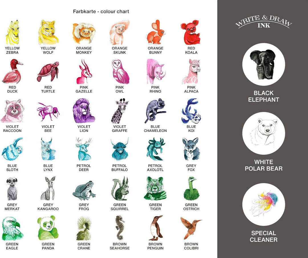 Octopus Write and Draw Ink 420 Petrol Axolotl, wasserfeste Tinte zum Schreiben und Zeichnen, Kalligr