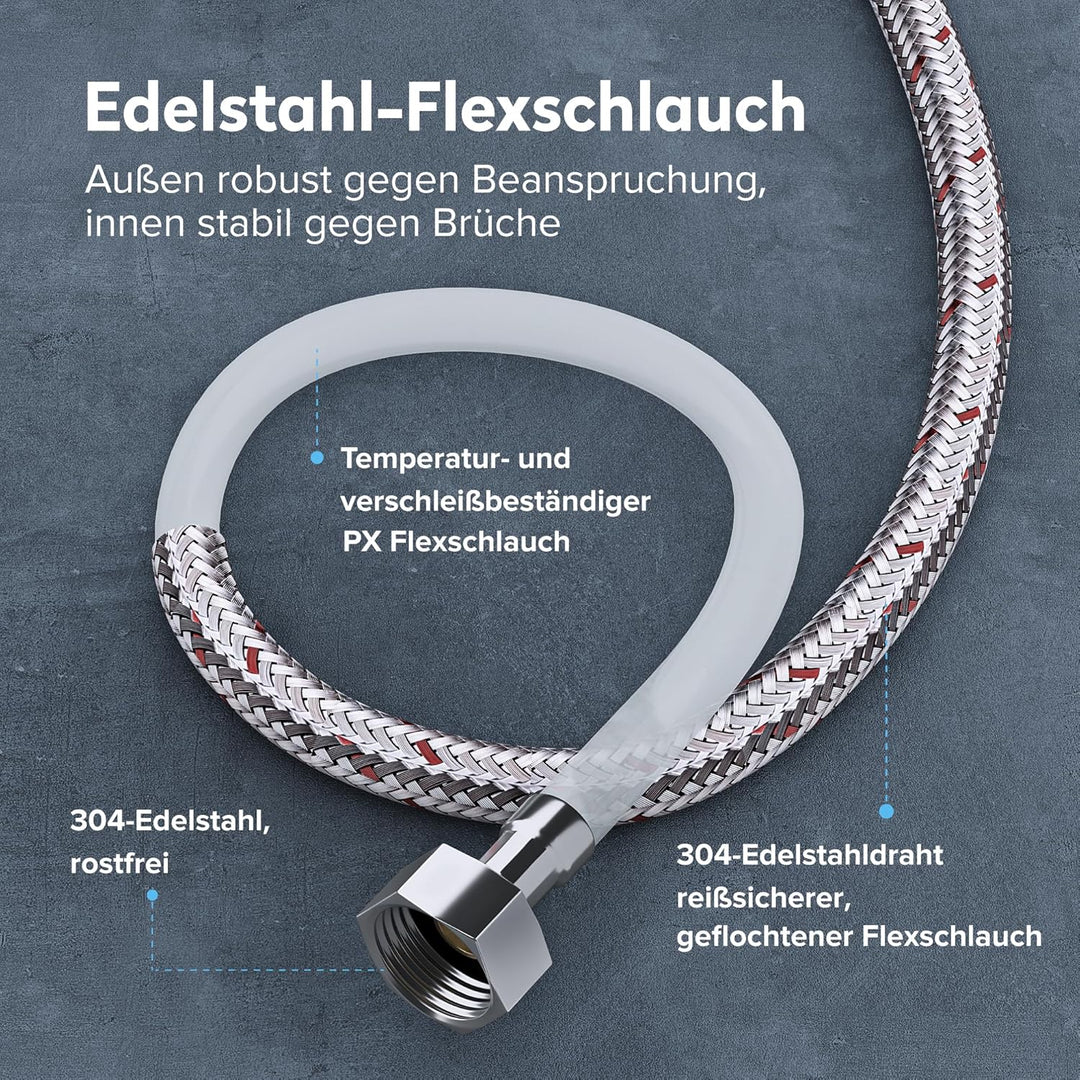 doporro Wasserhahn Bad, Waschtischarmatur mit Auslaufhöhe 131 mm, Vollmessing-Körper, Mischbatterie
