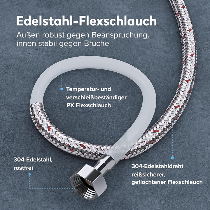 doporro Wasserhahn Bad, Waschtischarmatur mit Auslaufhöhe 131 mm, Vollmessing-Körper, Mischbatterie